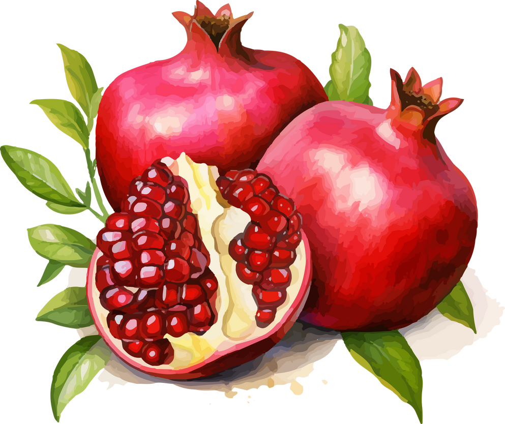 Pomegranate watercolor graphic element